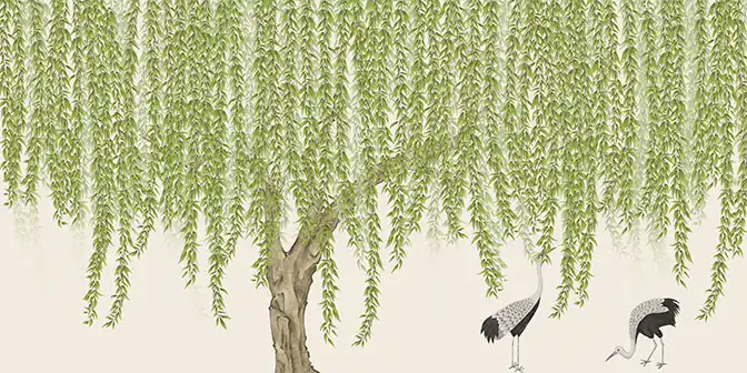 Foraging-Birds-under-the-Willow - Thumbnail 2